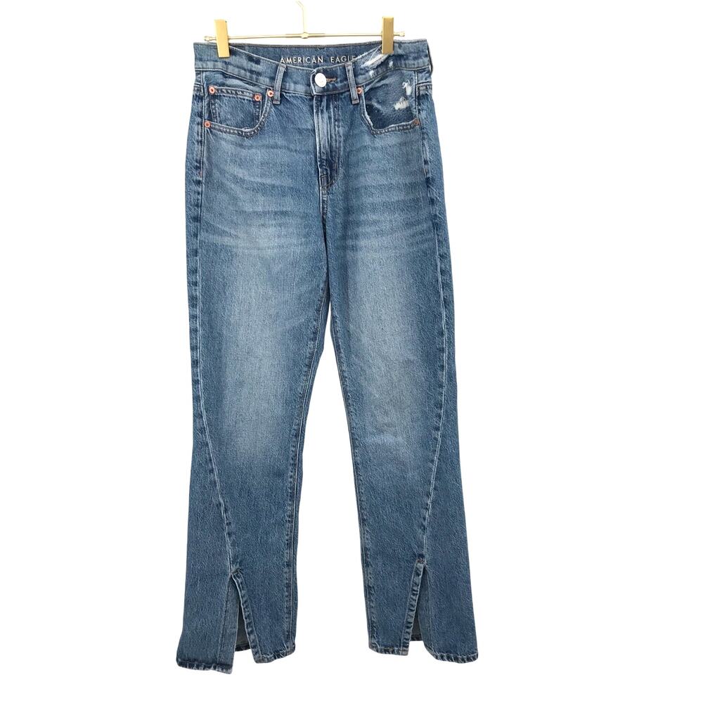 American Eagle Outfitters Light Wash 90s Boot Cut Split Hem Jeans Size 6